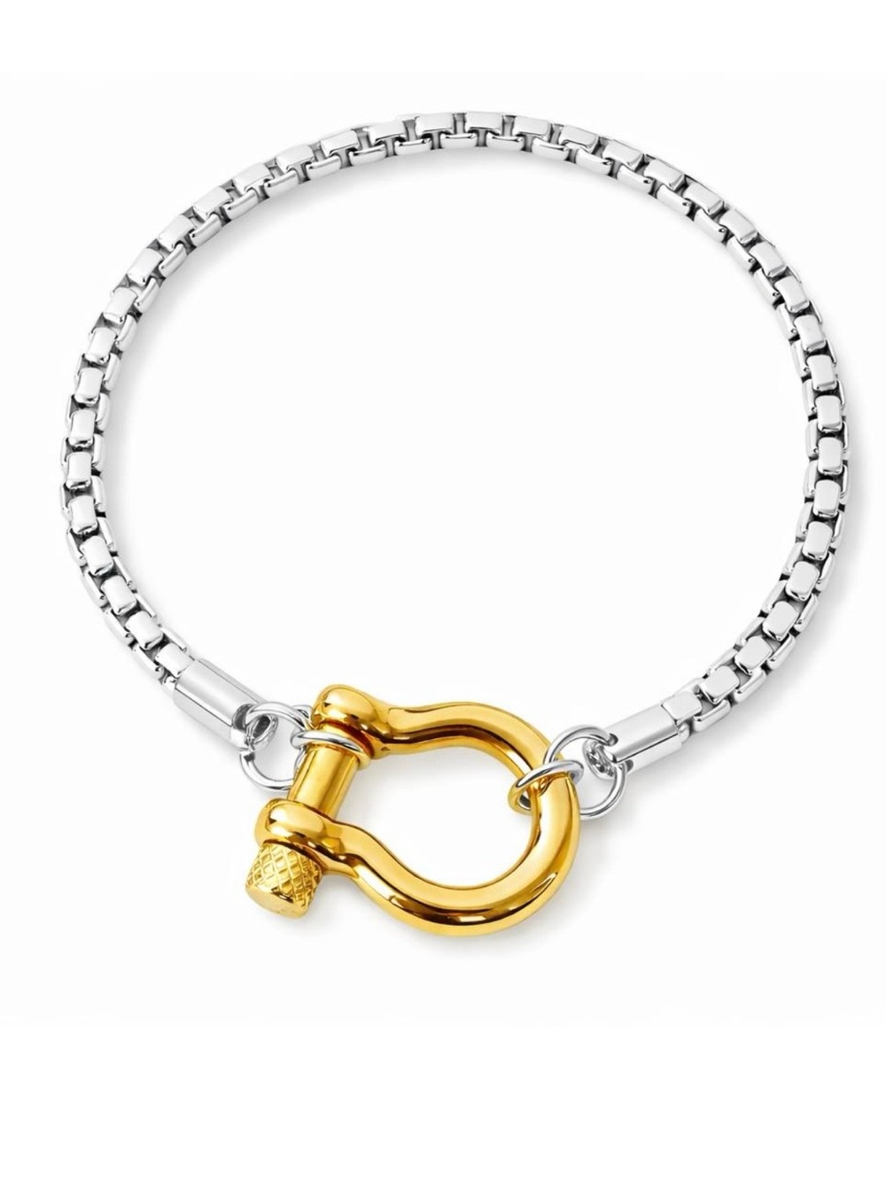 Henrigirl Gwen Mixed Metals Silver/Gold Color Horsebit Bracelet NEW